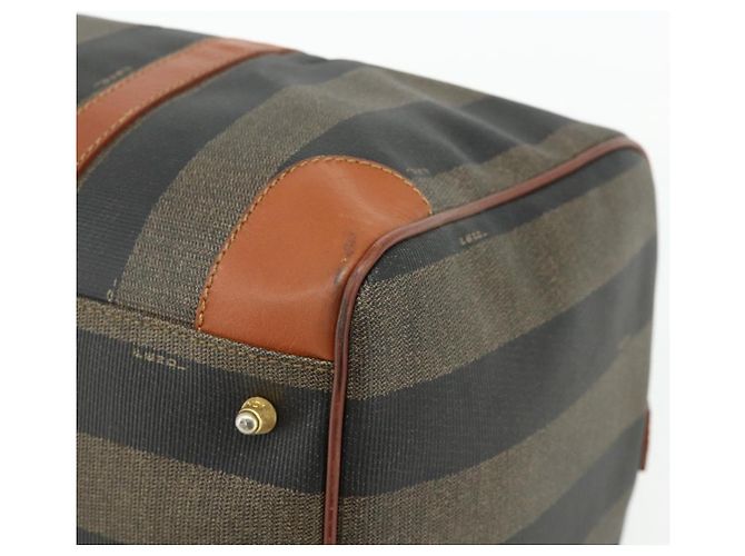 Pequin Borsa Boston in tela Pecan FENDI PVC marrone nero Auth yk20237 - vista 12