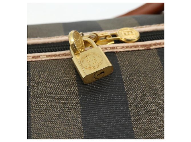 Pequin Borsa Boston in tela Pecan FENDI PVC marrone nero Auth yk20237 - vista 15