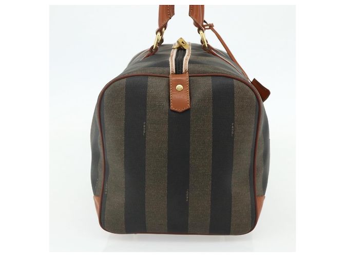 Pequin Borsa Boston in tela Pecan FENDI PVC marrone nero Auth yk20237 - vista 4