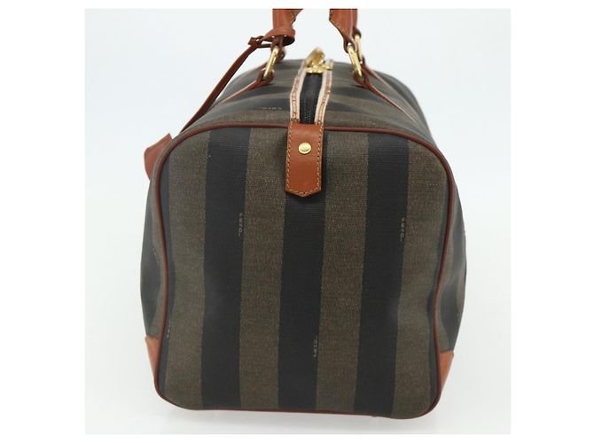 Pequin Borsa Boston in tela Pecan FENDI PVC marrone nero Auth yk20237 - vista 5