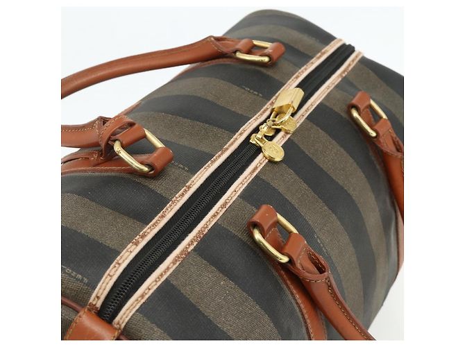 Pequin Borsa Boston in tela Pecan FENDI PVC marrone nero Auth yk20237 - vista 6