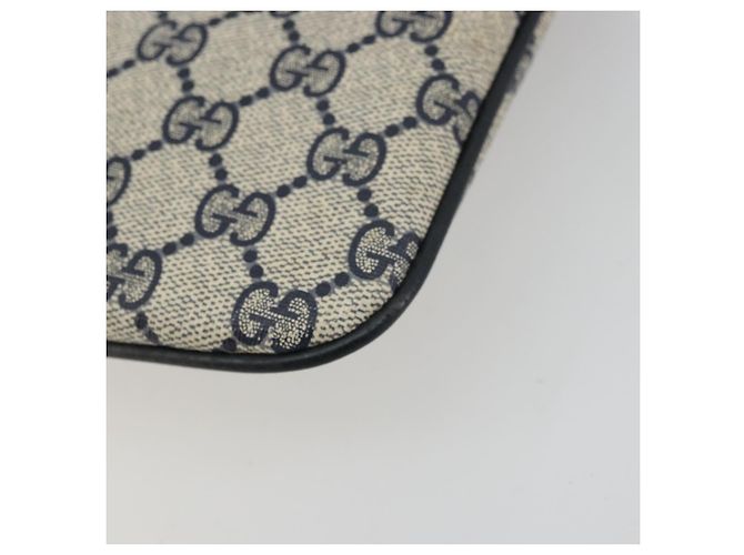 Borsa a Spalla Gucci GG Supreme Sherry Line PVC Blu Navy Oro 98 02 047 Auth 175634 D'oro - vista 10
