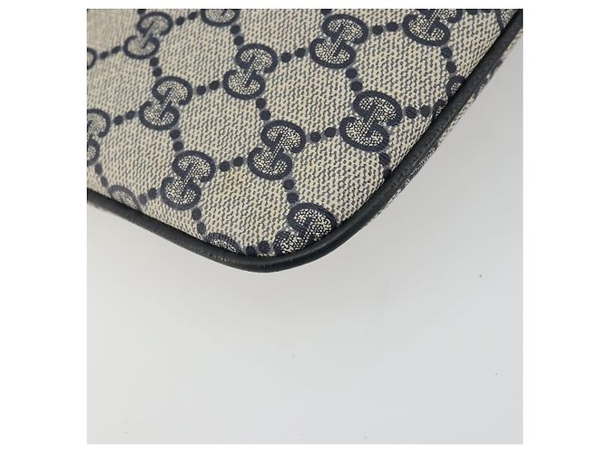 Borsa a Spalla Gucci GG Supreme Sherry Line PVC Blu Navy Oro 98 02 047 Auth 175634 D'oro - vista 11