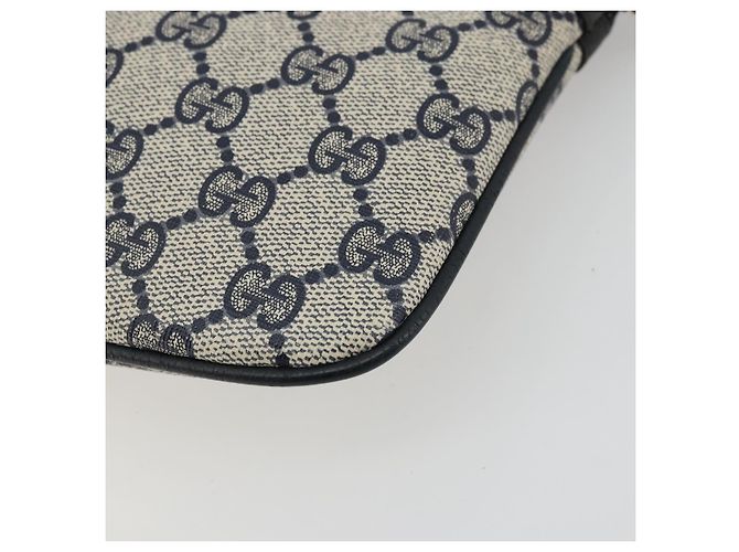 Borsa a Spalla Gucci GG Supreme Sherry Line PVC Blu Navy Oro 98 02 047 Auth 175634 D'oro - vista 12