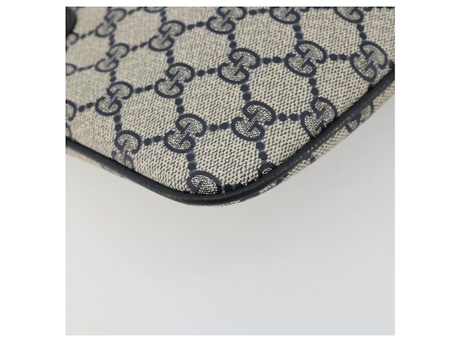Borsa a Spalla Gucci GG Supreme Sherry Line PVC Blu Navy Oro 98 02 047 Auth 175634 D'oro - vista 13
