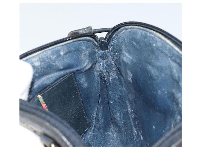 Borsa a Spalla Gucci GG Supreme Sherry Line PVC Blu Navy Oro 98 02 047 Auth 175634 D'oro - vista 18