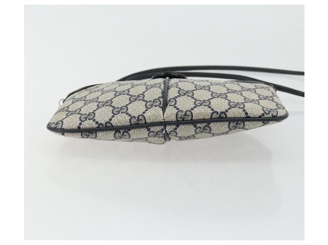 Borsa a Spalla Gucci GG Supreme Sherry Line PVC Blu Navy Oro 98 02 047 Auth 175634 D'oro - vista 9