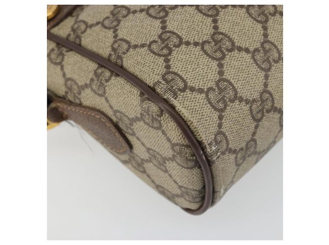 Bolsa Gucci GG Supreme Web Sherry Line em PVC bege e dourado 56 02 088 Auth am11288 - vista 11
