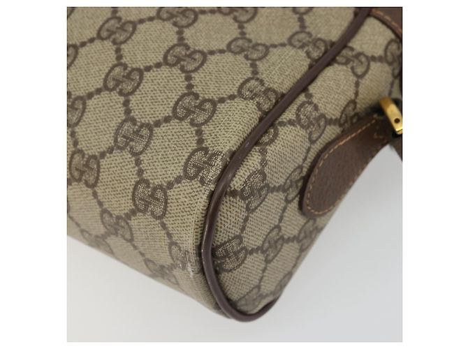 Bolsa Gucci GG Supreme Web Sherry Line em PVC bege e dourado 56 02 088 Auth am11288 - vista 12