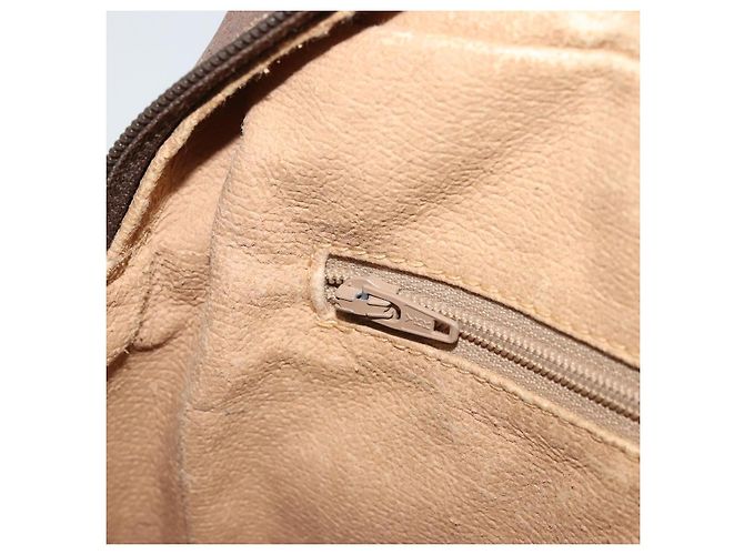 Bolsa Gucci GG Supreme Web Sherry Line em PVC bege e dourado 56 02 088 Auth am11288 - vista 20