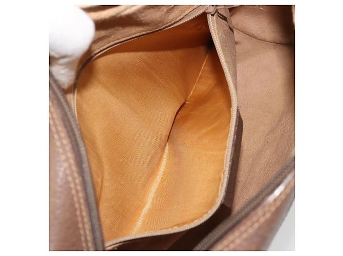 Bolsa Gucci GG Supreme Web Sherry Line em PVC bege e dourado 56 02 088 Auth am11288 - vista 21