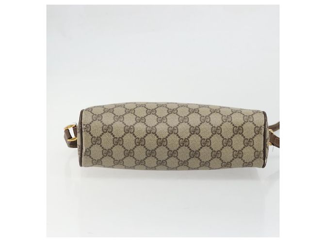 Bolsa Gucci GG Supreme Web Sherry Line em PVC bege e dourado 56 02 088 Auth am11288 - vista 9
