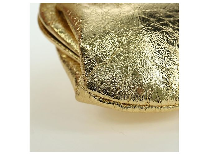 Borsa a spalla Cloud Coin in pelle Balenciaga oro 618915 Auth YKZ1511A - vista 12