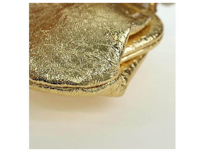 Borsa a spalla Cloud Coin in pelle Balenciaga oro 618915 Auth YKZ1511A - vista 13