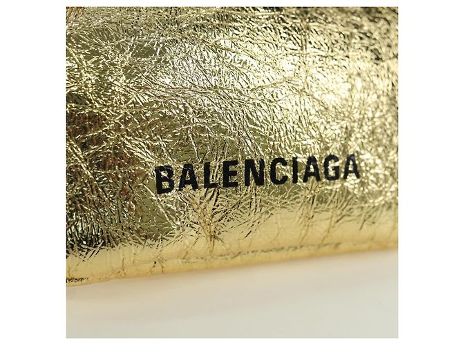 Borsa a spalla Cloud Coin in pelle Balenciaga oro 618915 Auth YKZ1511A - vista 16