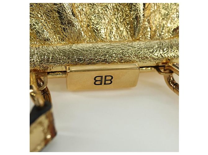 Borsa a spalla Cloud Coin in pelle Balenciaga oro 618915 Auth YKZ1511A - vista 17