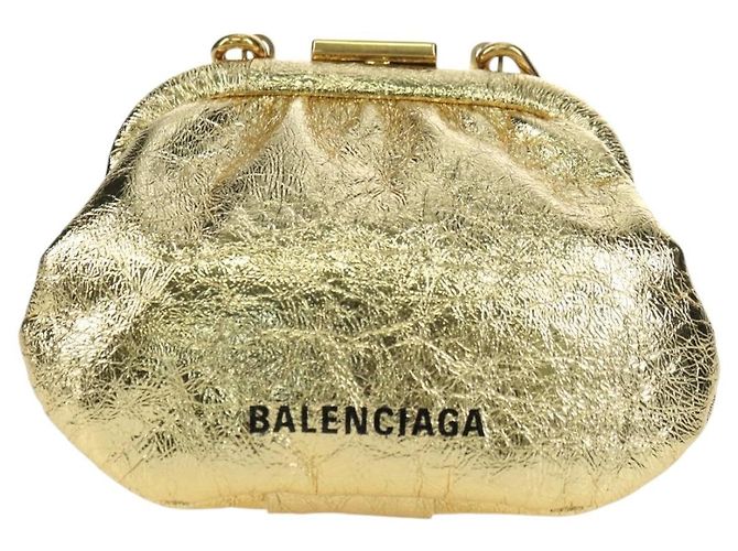 Borsa a spalla Cloud Coin in pelle Balenciaga oro 618915 Auth YKZ1511A - vista 2
