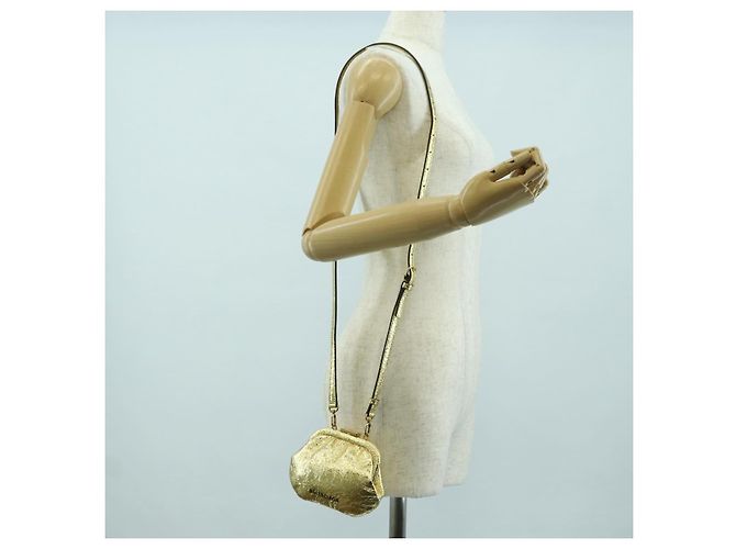 Borsa a spalla Cloud Coin in pelle Balenciaga oro 618915 Auth YKZ1511A - vista 23