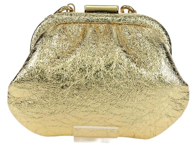 Borsa a spalla Cloud Coin in pelle Balenciaga oro 618915 Auth YKZ1511A - vista 3