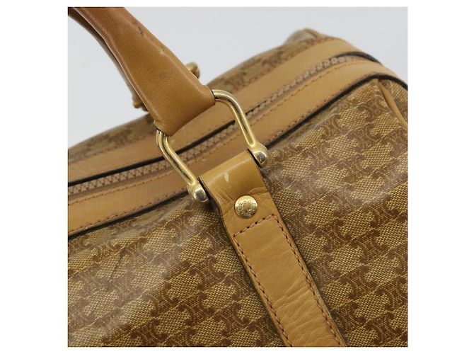 Céline Borsa a mano in tela Macadam CELINE PVC Beige Oro Auth ka3954 D'oro - vista 15