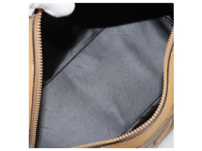 Céline Borsa a mano in tela Macadam CELINE PVC Beige Oro Auth ka3954 D'oro - vista 18