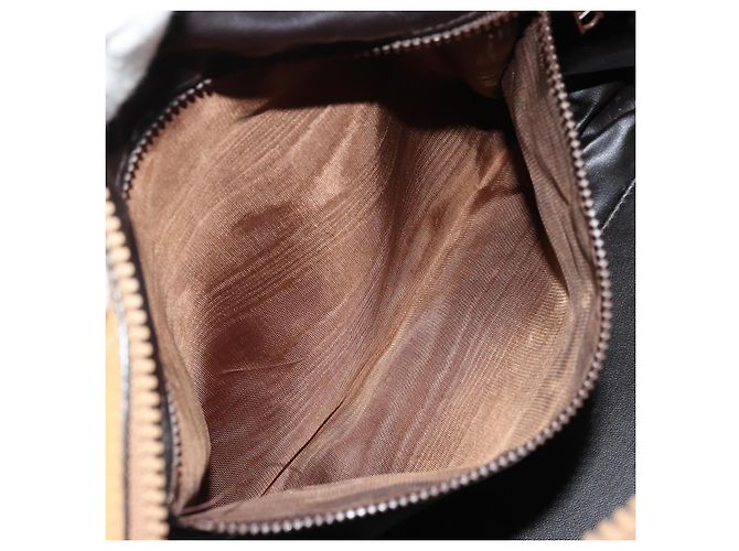 Céline Borsa a mano in tela Macadam CELINE PVC Beige Oro Auth ka3954 D'oro - vista 22