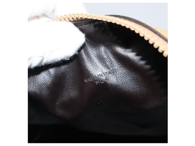 Céline Borsa a mano in tela Macadam CELINE PVC Beige Oro Auth ka3954 D'oro - vista 23