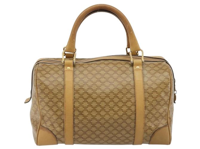 Céline Borsa a mano in tela Macadam CELINE PVC Beige Oro Auth ka3954 D'oro - vista 3