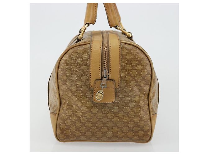 Céline Borsa a mano in tela Macadam CELINE PVC Beige Oro Auth ka3954 D'oro - vista 4