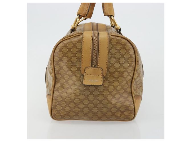 Céline Borsa a mano in tela Macadam CELINE PVC Beige Oro Auth ka3954 D'oro - vista 5