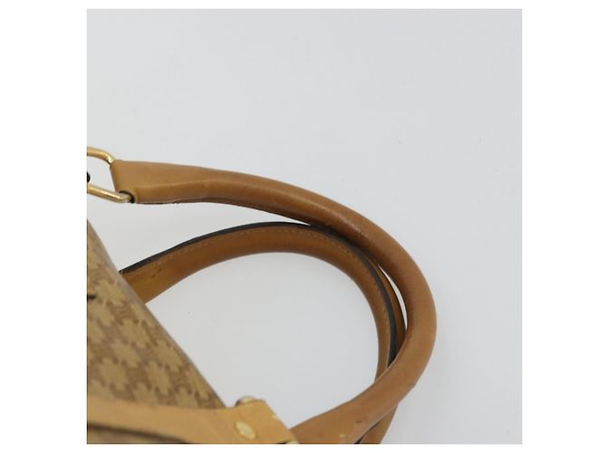 Céline Borsa a mano in tela Macadam CELINE PVC Beige Oro Auth ka3954 D'oro - vista 8