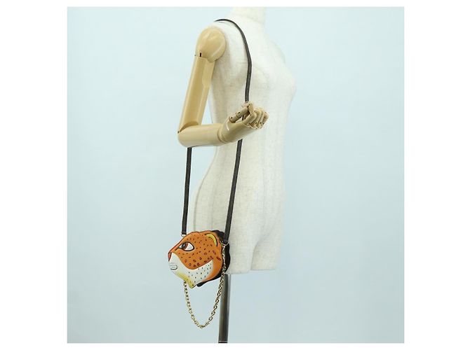 LOUIS VUITTON Monogram Portafoglio Sun Yitian On Chain Borsa Leopardo LV Auth YKZ1015SM Arancione - vista 26