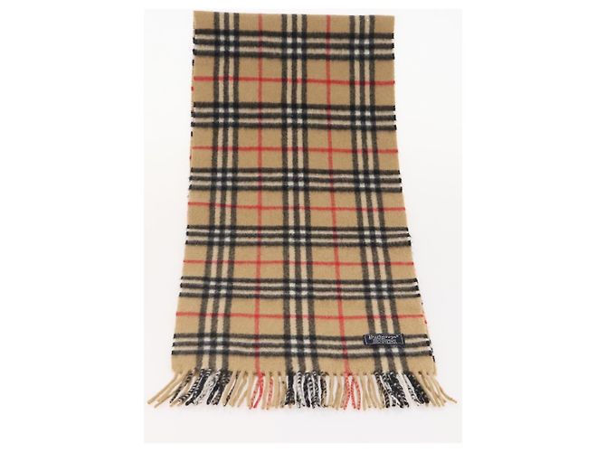Sciarpa in cashmere Burberrys Nova Check 2 pezzi Nero Beige Auth 175006 - vista 6