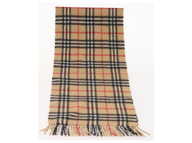 Sciarpa in cashmere Burberrys Nova Check 2 pezzi Nero Beige Auth 175006 - vista 7