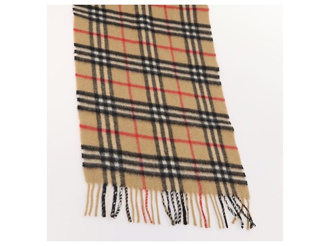 Sciarpa in cashmere Burberrys Nova Check 2 pezzi Nero Beige Auth 175006 - vista 9
