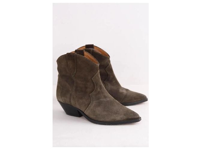 Isabel Marant Botas western kaki Caqui - vista 3