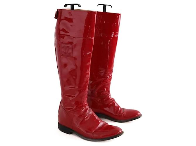 Chanel Rote Stiefel - Ansicht 3