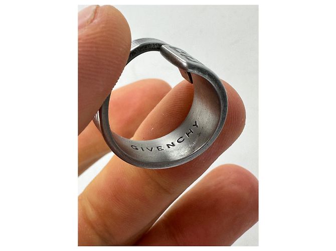 Vintage Givenchy Steel Ring Anthracite Dark grey - view 3