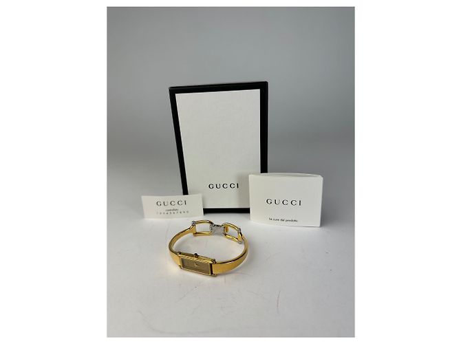 Vintage Gucci vergoldete Quarz-Uhr mit Pferdebit - Ansicht 10