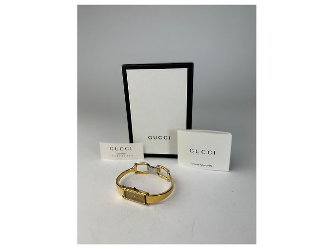 Vintage Gucci vergoldete Quarz-Uhr mit Pferdebit - Ansicht 4