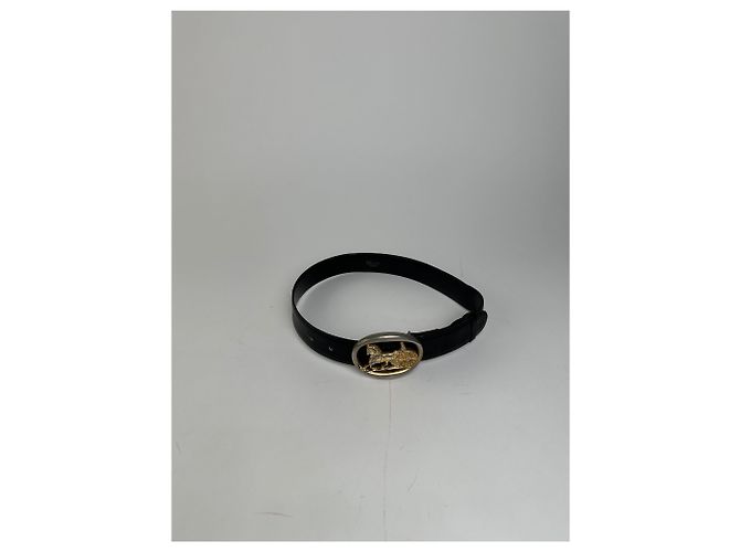 Céline Cintura in pelle vintage Celine Paris Nero - vista 2