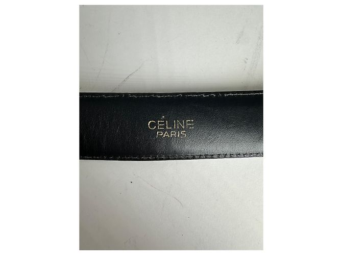 Céline Cintura in pelle vintage Celine Paris Nero - vista 5