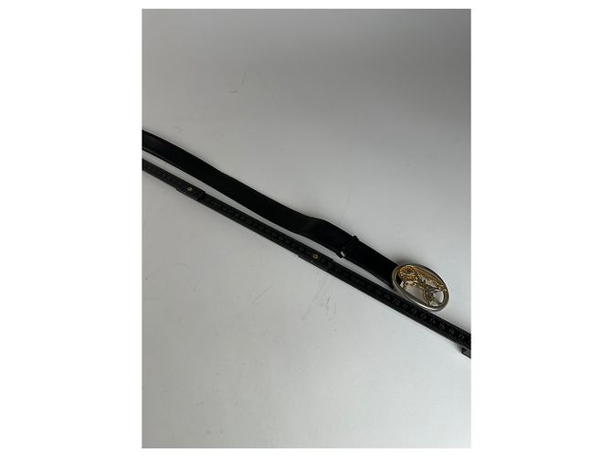 Céline Cintura in pelle vintage Celine Paris Nero - vista 7