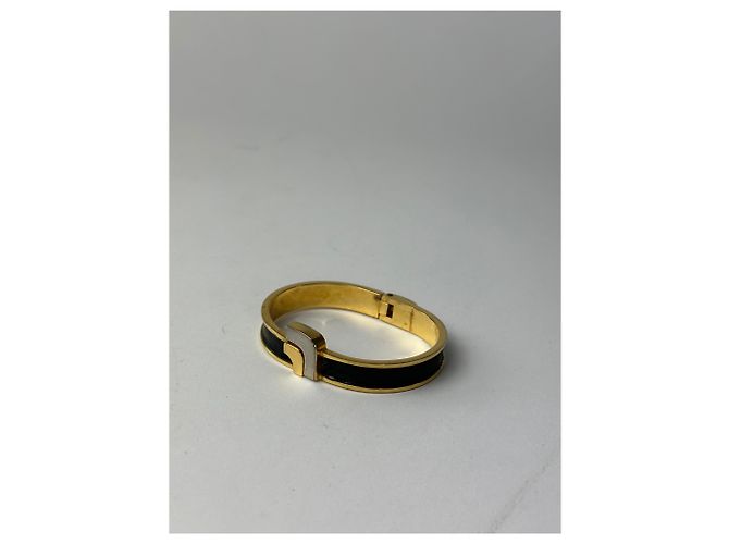 Bracciale in pelle placcato oro vintage Loewe Madrid Nero Oro - vista 4