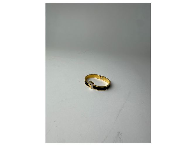 Bracciale in pelle placcato oro vintage Loewe Madrid Nero Oro - vista 7