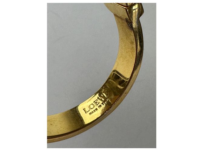 Bracciale in pelle placcato oro vintage Loewe Madrid Nero Oro - vista 8