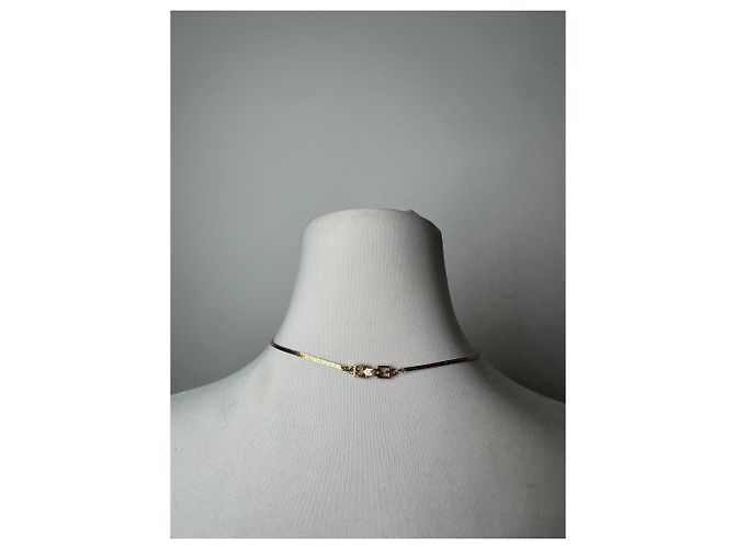 Collana dorata plissettata vintage Givenchy D'oro - vista 3