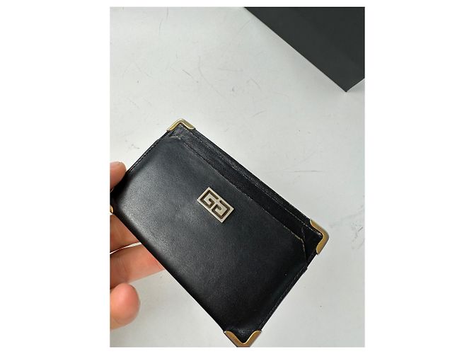 Porta-cartões de couro vintage Givenchy preto - vista 3