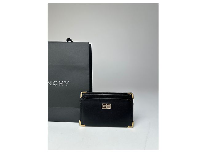 Porta-cartões de couro vintage Givenchy preto - vista 7