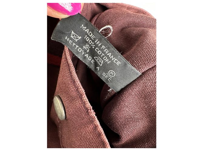 Vintage Hermès Canvas Tote Bag lila rot - Ansicht 8